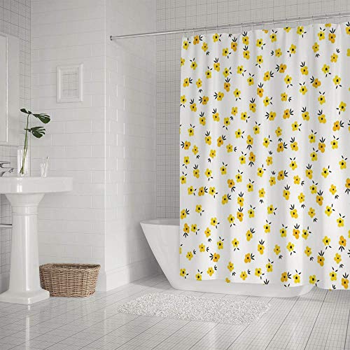 Rideau de douche fleurs coloré en polyester imperméable pour baignoire 152x183 cm - 3
