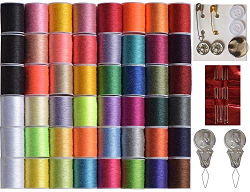 Sewing kit DIY Premium Sewing Supplies Mini Sewing kit 48 Spools of Thread 30 Most Useful Colors & 18 Multi Colors Quality Sewing pins Travel Kids Beginners LE PAON