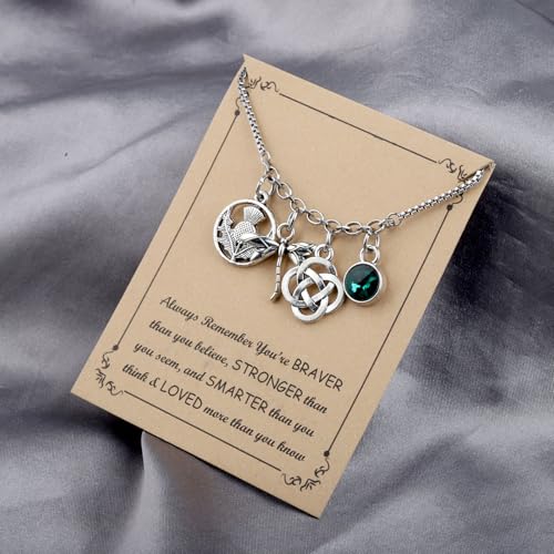FUSTMW Scotland Thistle Gifts Bracelet Dragonfly Bracelet Thistle Flower Gift Scottish Dragonfly Gifts Scottish Jewelry3