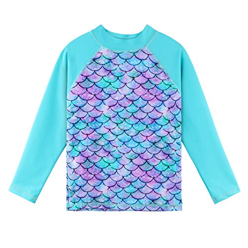 TFJH E Girls Long Sleeve Swimsuits Rashguard Sets Sunsuits UV 50+ Two Piece 3-12Y2