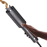 TYMO Automatic Rotating Curling Iron - TYMO CURLPRO Beach Waves Curling Wand, Portable Hair Curler, 500 Million Ionic, Dual Voltage & Lightweight for Travel, Ceramic Coating, 1 Inch, Metallic Gray