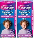 Calcough Children's Syrup, Cough & Sore Throat Relief for 1+ Year, Blackcurrant Flavour, 125ml (Pack of 2)