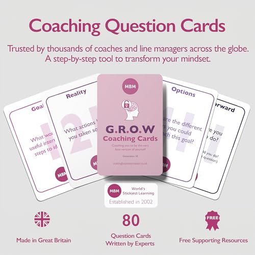 MBM 80 Grow Coaching Cards – Leadership Development Training Tools & Conversation Starters for HR & Executive Development Programs | Emotional Intelligence & Goal-Setting Flash Cards