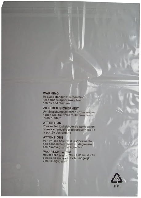 400 Pack - 10" x 12" Clear Polythene Plastic Clothing Garment Bags for T-Shirts Display