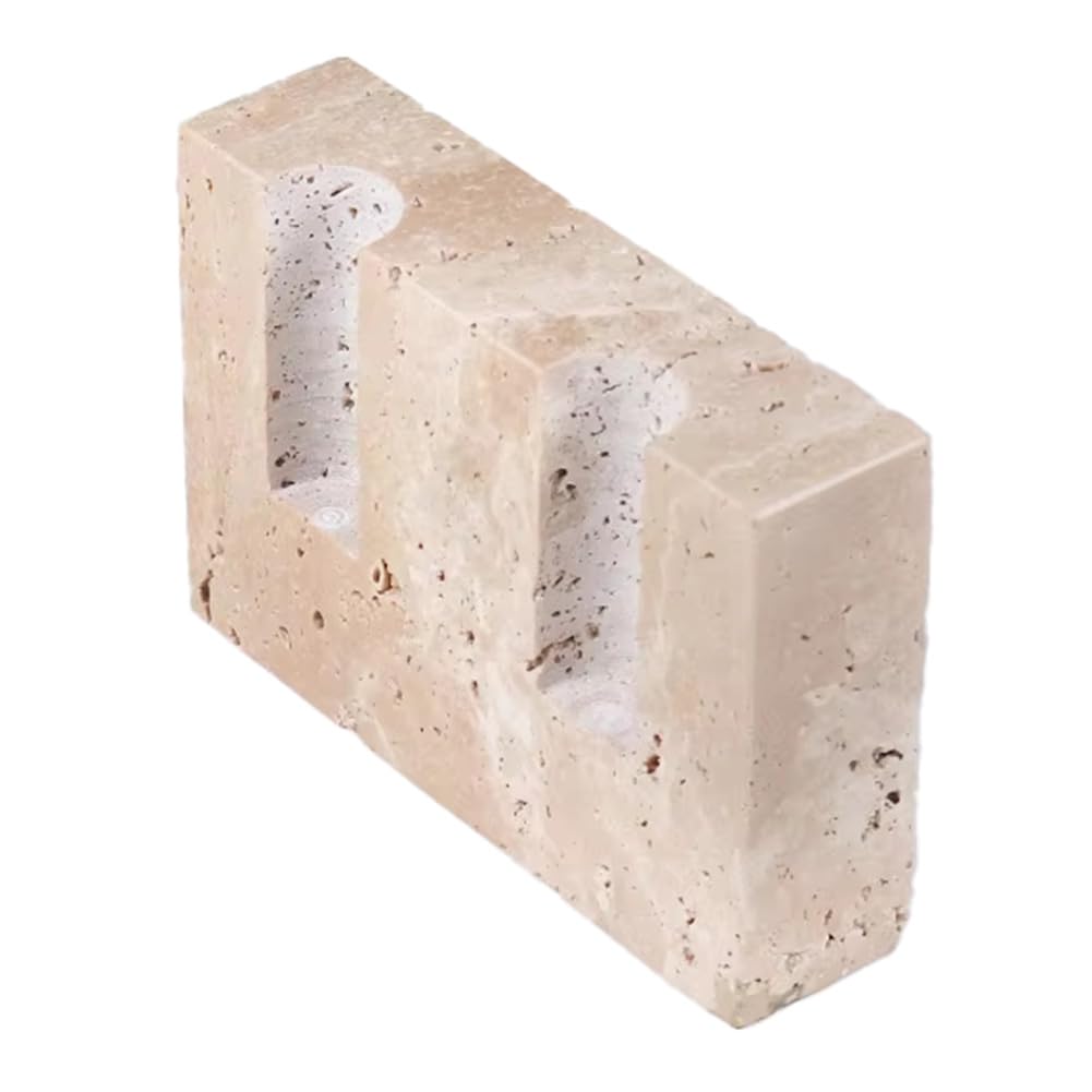 CTRLZS Vintage Candlestick Holder, 2 Holes Travertine Stone Candle Holder for Wedding,Party-Elegant Table Centerpiece A