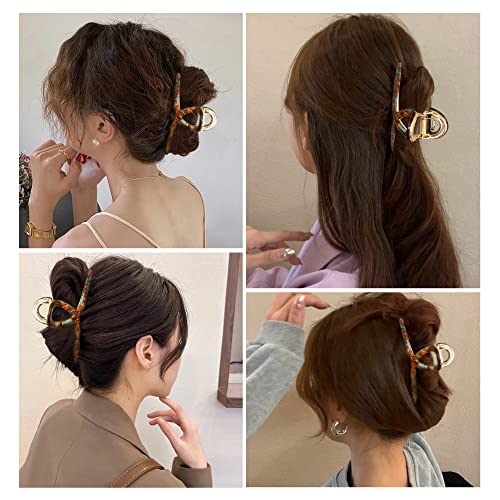 Big Hair Claw Clips Butterfly Barrettes Claw Clips For Women Acetate Claw Clips Metal Hair Clip For Girls Large Hair Accessories For Long Thick Hair (Brown Green) #TOP4