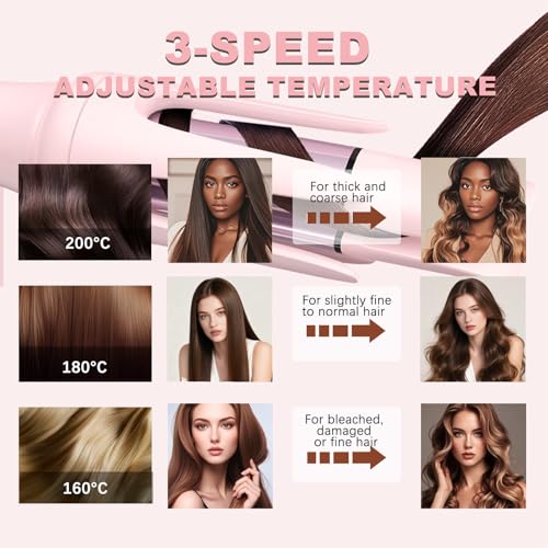 Image of Automatic Curling Iron Rotating - 3-in-1 Self Curling Hair Curler with 3 Barrel Sizes for Loose Waves to Tight Curls, Negative Ion Ceramic, Anti-Tangle & Fast Heating, Safe Styling for All Hair Types