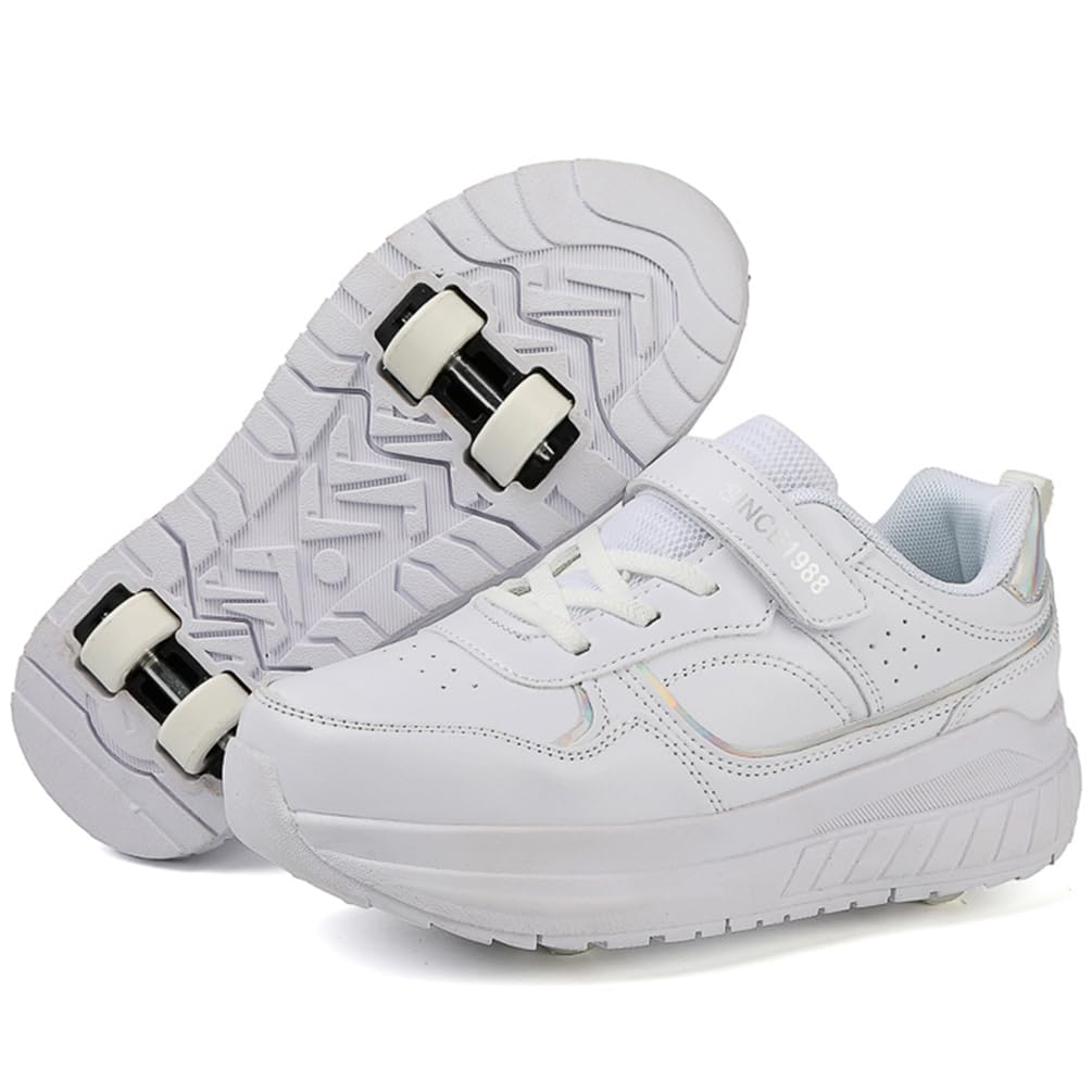 Dziewczęce buty na kółkach dla chłopców buty do deskorolki dla dzieci 2 w 1 wielofunkcyjne buty na rolkach buty na rolkach buty damskie, Rolka S8, 39 EU