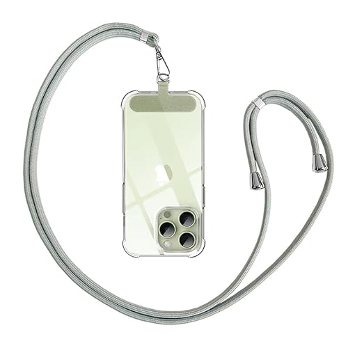 Anfire Chaîne Universelle pour Smartphone - Compatible avec tous les modèles - Cordon de Téléphone Portable à Accrocher - Pour Extérieur, Voyages, Support de Téléphone Portable - Gris