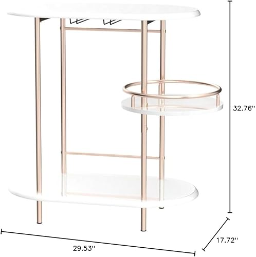 Miniatura 5 de Safavieh Home Collection Iva Light Walnut  Gold - Mesa de bar giratoria de 3 niveles