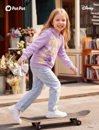 Disney Princess Rapunzel Girls Zip Up Hoodie Fall & Winter Clothes 8-9Y - image 5