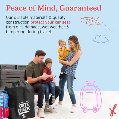 Image of J.L. Childress Gate Check Travel Bag for Car Seats - Car Seat Travel Bag for Airplane, Fits All Baby & Infant Carriers, Airport Accessories for Gate Check, Flying Essentials, AirTag Compatible - Black