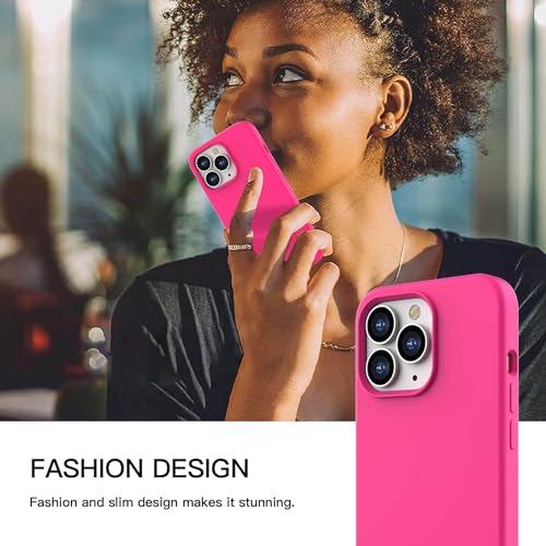 Image of MIDOS Back Cover Compatible with iPhone 14 Pro Max Case Liquid Silicone Full Protection Shock Proof Back Cover for iPhone 14 Pro Max (2022) 6.7 inch (S Hot Pink)