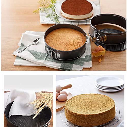 Ensemble De 3 Moules À Gâteaux Antiadhésifs En Forme De Ressort, Moules À Gâteaux Au Fromage Ronds De 4 "7" 9 "avec Ustensiles De Cuisson Amovibles À Fond Antiadhésif Étanches