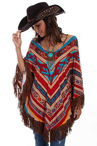 Scully Women's Honey Creek by Serape Poncho Multi X-Large