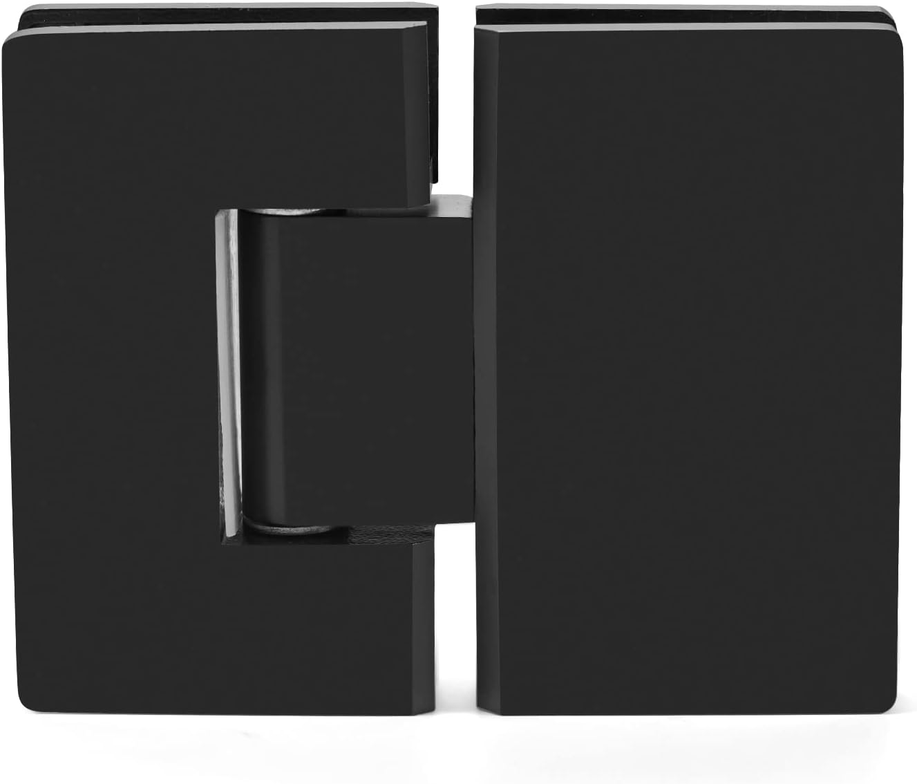 Ranbo Heavy Duty 180 Degree Glass Door Cupboard Showcase Cabinet Clamp Frameless Pivot Glass Shower Doors Hinge Replacement Parts Wall-to-Glass,304 Stainless Steel Black (180 Degree)