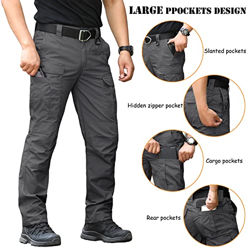 CARWORNIC Men's Ripstop Tactical Pants Water-Resistant Military Cargo Pants Lightweight EDC Pockets Outdoor Hiking Work Pants - Image 5