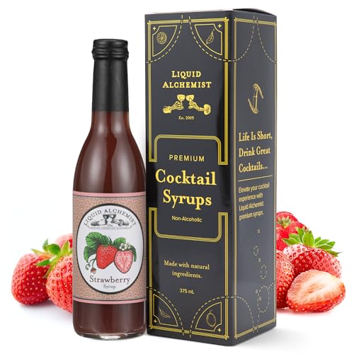 Liquid Alchemist Strawberry Syrup For Drinks - Real Ingredients Make Our Strawberry Puree For Drinks A Perfect Strawberry Margarita Mix - Our Strawberry Flavoring Syrup Is Gluten & Dairy Free cover
