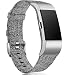 Maledan Compatible with Fitbit Charge 2 Bands for Women Men, Small, Charcoal