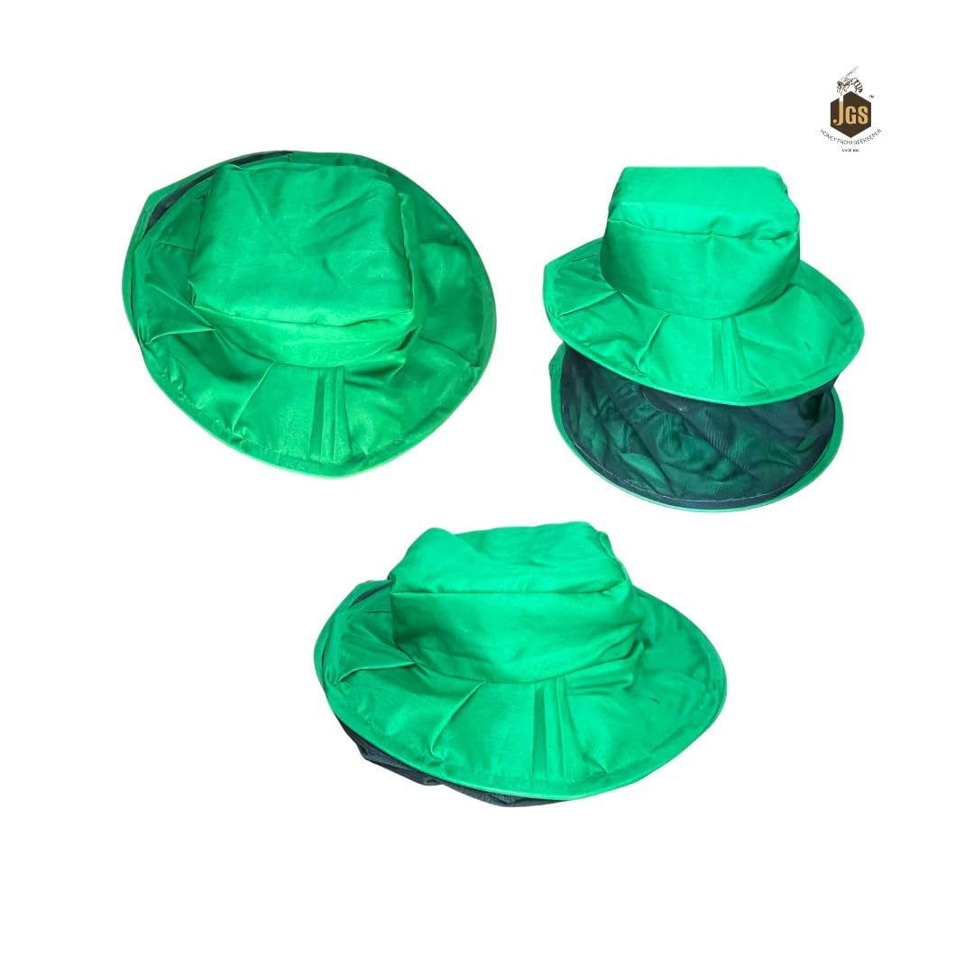 JGS Bee Cap Honeybee Cap | Bee Veil for Protection of Face from Honey Bee Sting | Sting Protection for Neck and Face (Green) - Image 4 thumbnail