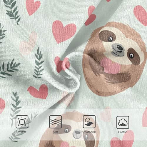 Wusikd Cute Sloths Pink Hearts Leaves Girls' Underwear Cotton Girls Briefs Soft Toddler Underwear 2T3