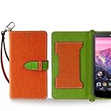 NEXUS5 EM01L ケース JMEIオリジナルカルネケース VESTA オレンジ Y!mobile ネクサス 5 LG スマホ カバー スマホケース 手帳型 ショルダー スリム スマートフォン