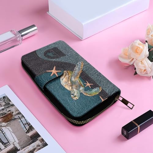 Image of COEQINE Ladies Wallets Pink Leopard Heart Black Printed Leather Phone Long Clutch Purses Check Coin Change Holder