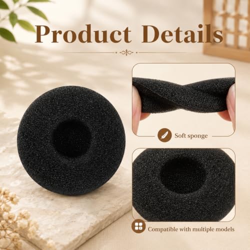 50PCS 0.7" Fundas de Espuma para Auriculares, Cubiertas de Esponja para Oreja, 18mm, Color Negro miniatura 3