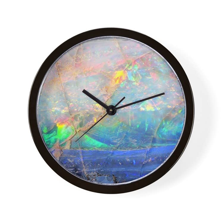 CafePress Opal Gemstone Iridescent Mineral Bling 10" Wall Clock for Livingroom, Kitchen, or Office