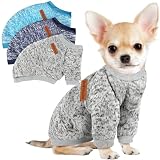 3 Pack Dog Sweaters for Small Dogs Girl Boy Winter Fleece Clothes Warm Soft Dog Sweatshirt Outfit for Dogs Cats Pet Apparel