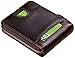 BULLCAPTAIN Mens Genuine Leather Zipper Wallet RFID Blocking Bifold Secure Zip Around Wallets Multi Credit Card Holder Purse (brown)