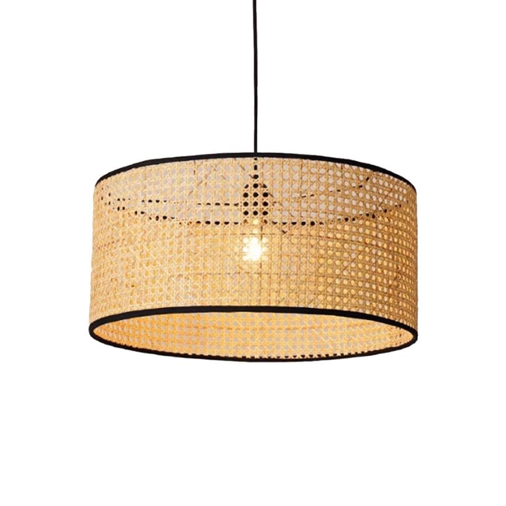TONFON 35cm Rattan Hollow Chandelier Foyer Bamboo Hanging Lamp