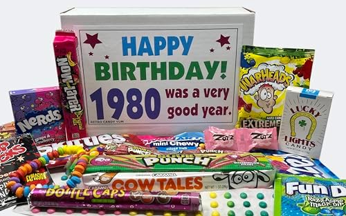 1980 Retro Candy Box, 80s Assortment 46th Birthday Gift for Men & Women