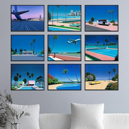 BigWig Prints Hiroshi Nagai Art - Lofi Poster Vaporwave, Hiroshi Nagai Wall Art Prints, Vaporwave Decor Posters, Japanese Room Decor - Unframed Set of 9 (8x10”) by BigWig Prints - Used condition - Image 3