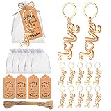 Flaschenöffner mit Schlüsselanhänger und Dankeschön-Etiketten, tolles Geschenk für Hochzeit oder Brautparty, Souvenirs für Gäste, 50 Stück (Gold)