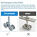 Dia 46mm Steel Double Wheel Rail Hanging Trolley Silver Sliding Track Roller Hanging Barn Door Rail Trolley Wheel H3-3 w/Nuts