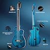 WINZZ WCG170CE 39-Inch Thin Body Classical-Electric Guitar - Nylon Strings, Built-in Preamp, Perfect for Stage and Practice (Blue)