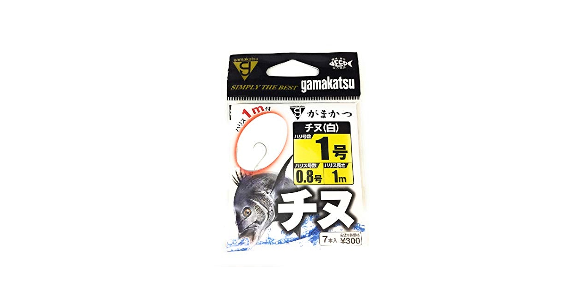 Amazon | がまかつ 糸付 チヌ 1m 白 針1号-ハリス0.8号