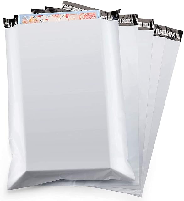 Switory Large Parcel Bags for Posting Clothes,Plastic Large Mailing Bags 19x24in 50pc White Postal Bags for Clothes,Shipping Bags Package Bags for Posting Clothes Posting Bags Postage Bag 480 x 610mm