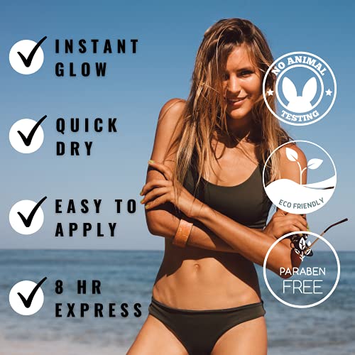 Sun Laboratories Tan Overnight Self-Tanning Lotion For Body And Face - Sunless Tan Golden Glow - Medium - 32 Fl Oz Bottle #TOP5
