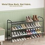 LINZINAR Shoe Rack 3 Tier Long Metal Shoe Organizer for Closet Entryway Black - Image 5