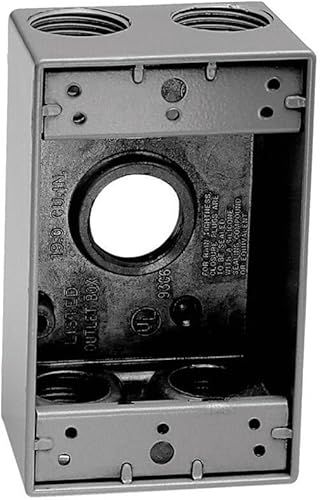 Miniatura 2 de Sigma Engineered Solutions 14251-5 1/2-Inch 5 Hole 1-Gang Caja resistente a la intemperie, gris