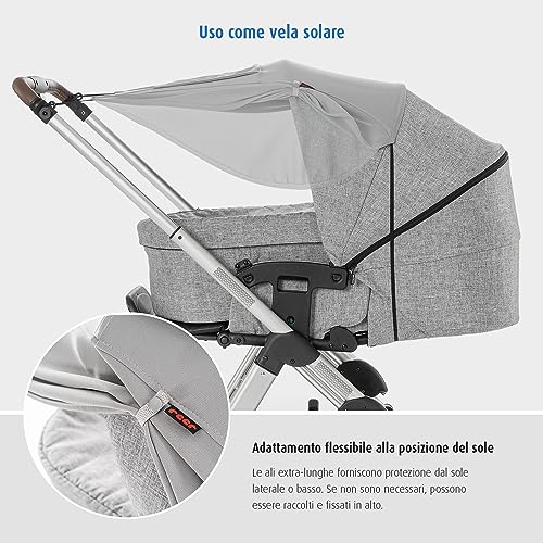 Reer Shinesafe Premium - Tenda Parasole Per Passeggino, Colore: Grigio - 6