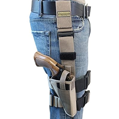New Barsony Desert Sand Tactical Drop Leg Holster for 4 Revolvers
