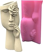 Vista 1 de BIBABLYKE Molde de silicona para maceta, moldes de hormigón, arte humano, macetas, moldes de cementos, material de silicona para bricolaje