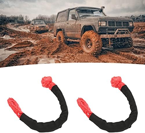 2 Pcs 10mm Soft Shackle, 39683 Lbs Breaking Strength Tow Shackles Rope Portable Lightweigh Wear Proof, Compatible with Car ATV SUV Truck Boat