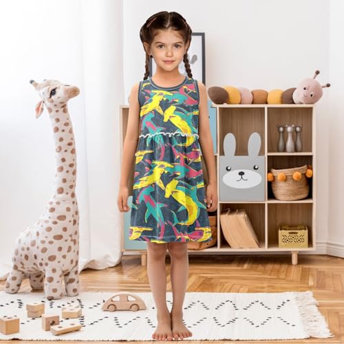 Girls Cute Dress Kids Summer Sleeveless Dresses Sundress Swing Outfit 2-9 Years2