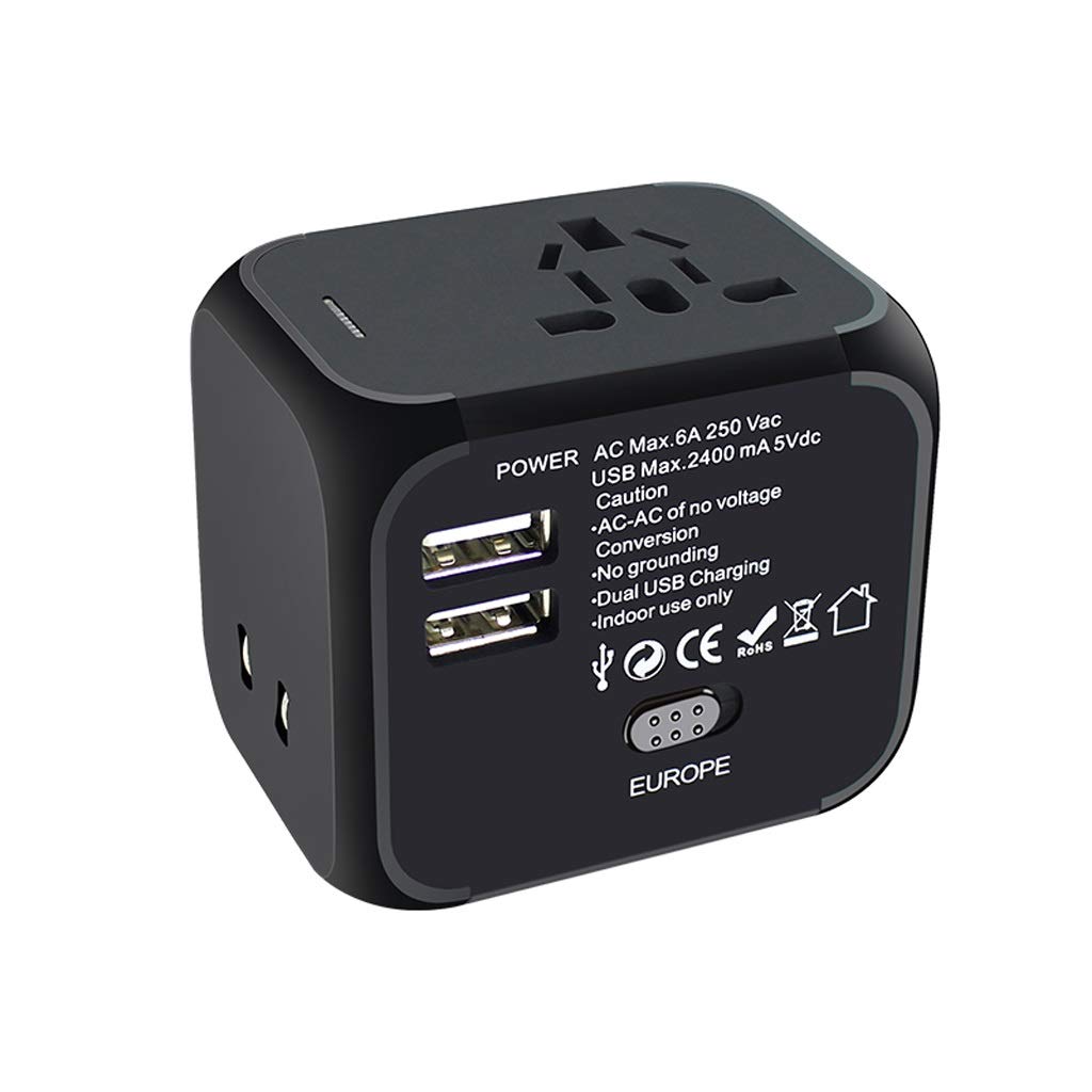 Adaptateur de voyage universel Adaptateur secteur international tout-en-un avec 4 USB, Adaptateur européen de voyage Chargeur d'adaptateur de voyage, adaptateur de voyage universel adaptateur de prise