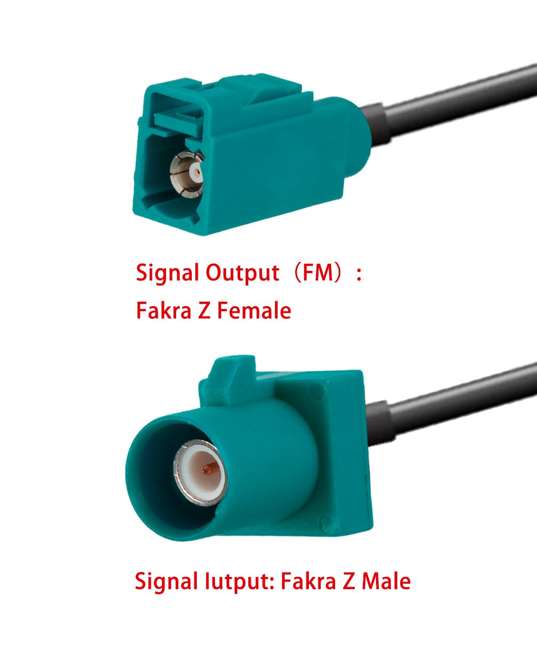 Vecys FM/AM DAB DAB+ Antena Samochodowa Wzmacniacz Sygnału Fakra Z Adapter Męski do żeńskiego 12V Digital Radio Antena Splitter Antena Wzmacniacz dla Audio Stereo Digital Car Radio