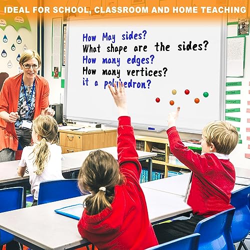 H-Qprobd Dry Erase Board for Wall 72"x40" Aluminum Presentation Magnetic Whiteboard with Long Pen Tray, Wall-Mounted White Board for School, Office and Home - Image 4